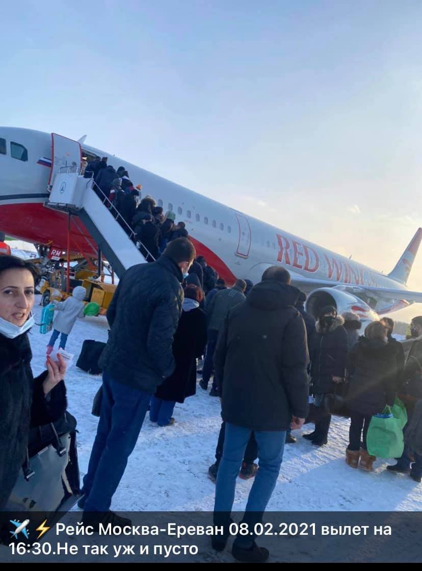 Մոսկվայից երեկ Հայաստան վերադարձած քաղաքացիների ինքնաթիռը
