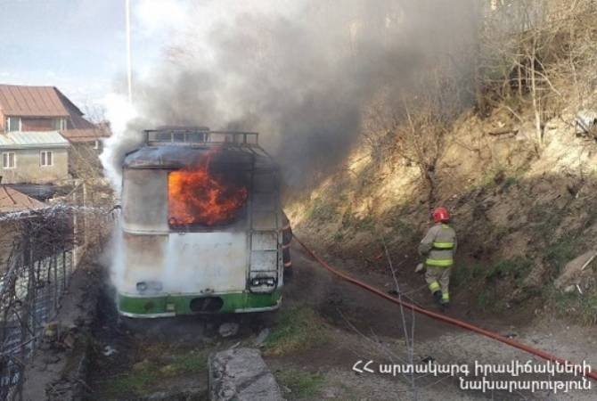Գորիսում չշահագործվող ավտոբուս է այրվել