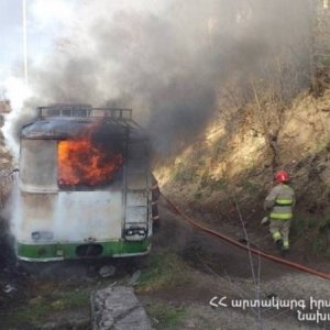 Գորիսում չշահագործվող ավտոբուս է այրվել