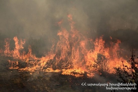 Բյուրեղավան-Նուռնուս ավտոճանապարհին այրվել է մոտ 20 հա խոտածածկույթ