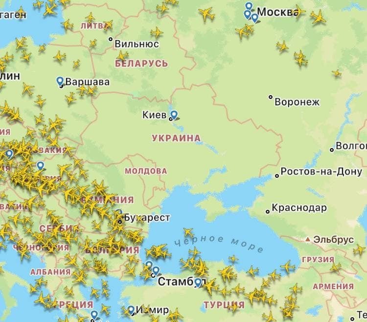 Ուկրաինայի օդային տարածքը փակ է. թռիչքներ չեն իրականացվում նաեւ Ուկրաինային սահմանամերձ տարածքներում