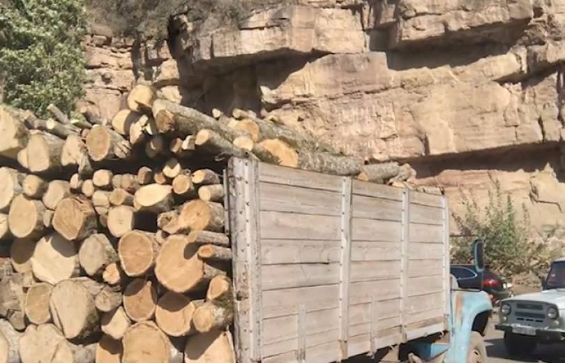 Գորիսի ոստիկաններն ապօրինի փայտանյութով բեռնատարներ են հայտնաբերել․ տեսանյութ