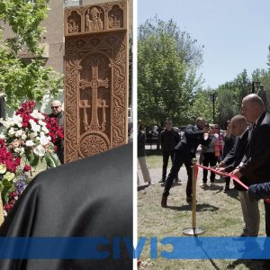 Երևանում բացվեց հայ-լեհական բարեկամությանն ու Հռոմի Հովհաննես Պողոս Երկրորդ պապին նվիրված խաչքար, նույն խաչքարից կկանգնեցվի նաև Լեհաստանում